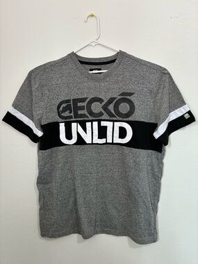 Ecko Unlimited Gray Tee with Black & White Logo Band